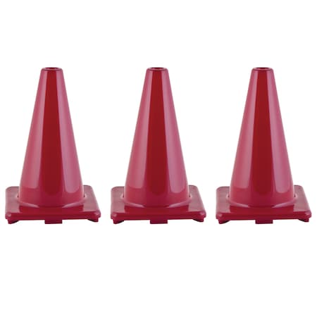 Champion Sports High Visibility Flexible Vinyl Cone, 12in, Red, PK3 C12RD
